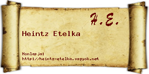 Heintz Etelka névjegykártya
